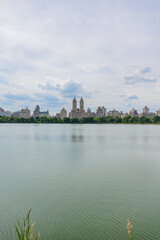 central park view of new york city architecture and skyline and cityscape and nature