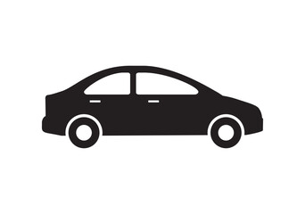 Fototapeta na wymiar Car vector icon, black design on white background