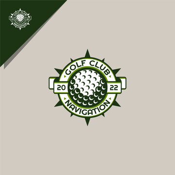 golf ball and compass illustration. for logo or icon