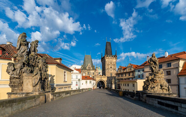 Fototapeta na wymiar Mostecka Street view in Prague City