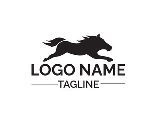 Horse running logo design. Horse logo. creative horse run logo. premium vector. icon. art