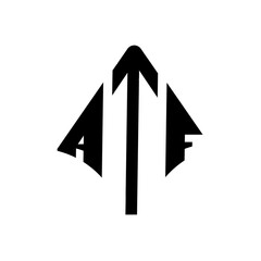 Fototapeta ATF letter logo design. ATF modern letter logo with black background. ATF creative  letter logo. simple and modern letter ATF logo template. obraz