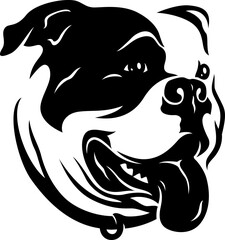 Head of American Bulldog with Tongue Out