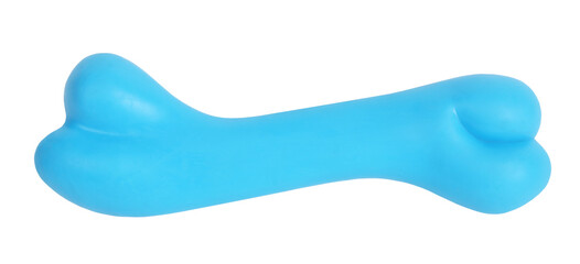 Dog bone blue pet toy perfect isolated on white background. Items for pets animals