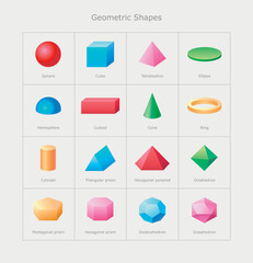Basic vector geometric shapes isolated on a background. 