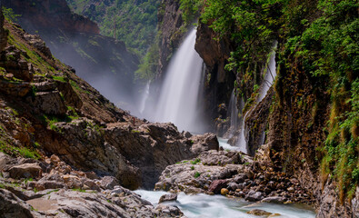 The Kapuzbasi Waterfalls in Aladaglar National Park 156 km (97 miles) south of Urgup and east of...