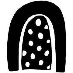 Simple doodle rainbow. Transparent PNG clipart