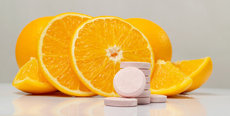 Effervescent Orange Tablets, Fizzy Vitamine Supplement
