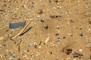 Microplastics on Sand Beach