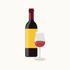 Red wine with glass.