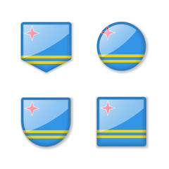 Flags of Aruba - glossy collection.