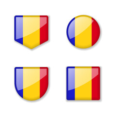 Flags of Chad - glossy collection.
