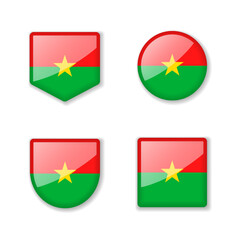 Flags of Burkina Faso - glossy collection.