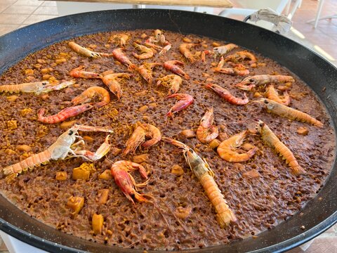paella fideua arroz gambones 