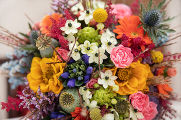 Rustic wedding bouquet, autumn bouquet