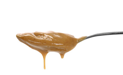 Peanut butter with metal spoon 
