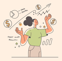 Business people office workers team employee abstract concept. Corporate company success achievement vector graphic design illustration