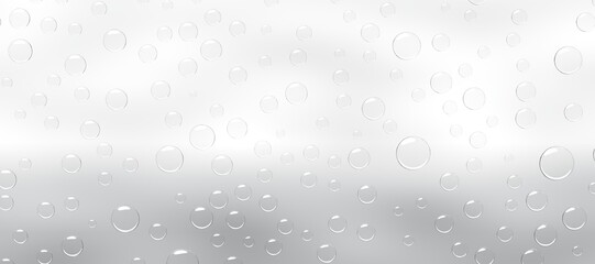 Water droplets on grey gradient background, 3D render. Condensation of steam in shower or fog on wet gray glass surface. Clear aqua drops dew or rain, abstract liquid texture, pattern