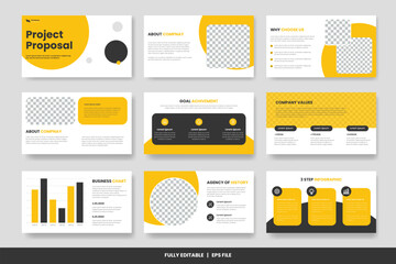 Minimal Business Presentation Slides. Project proposal PowerPoint Presentation template, brochure, annual report, company profile, booklet, catalog - obrazy, fototapety, plakaty