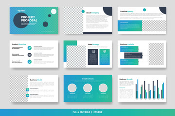Fototapeta na wymiar Project proposal PowerPoint Slides Presentation design and brochure, annual report, company profile, booklet, catalog, flyer layout