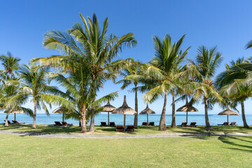 Tropical beach on Mauritius island