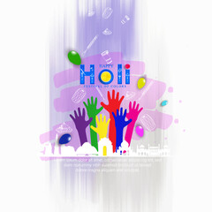 HAPPY HOLI-ABSTRACT ILLUSTRATION OF HOLI. 