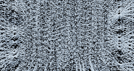 Render with glowing noise from blue rectangles