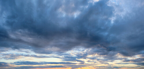 dark lilac sunset clouds panorama