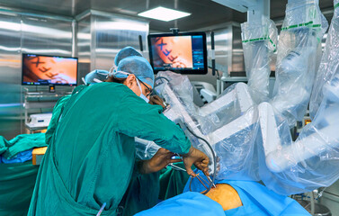 surgeons perform surgery using a robot