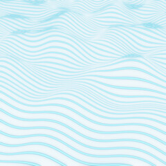 Abstract white and blue wireframe landscape. 3d rendering.