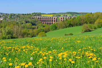 Göltzschtalbrücke im Vogtland in Deutschland - Goeltzsch Viaduct railway bridge in Germany - Worlds largest brick bridge - 529897157
