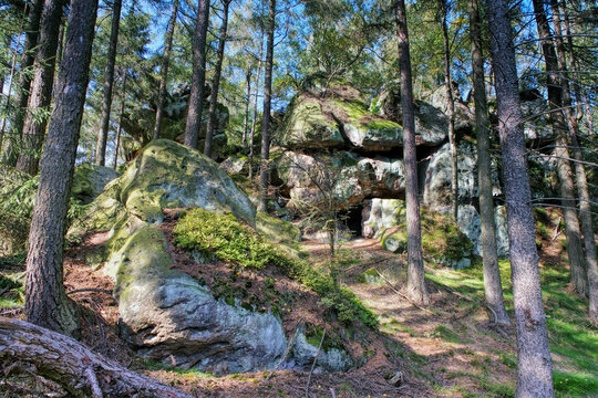 der Berg Ameisenberg im Zittauer Gebirge - mountain Ameisenberg rock in Zittau Mountains