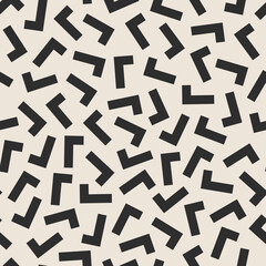 Vector seamless geometric pattern - monochrome repeatable abstract background. Textile print, stylish texture