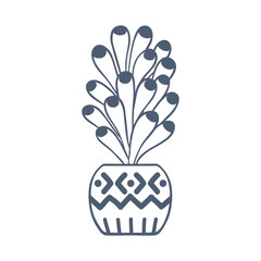 Hand-drawn succulent in flowerpot illustration