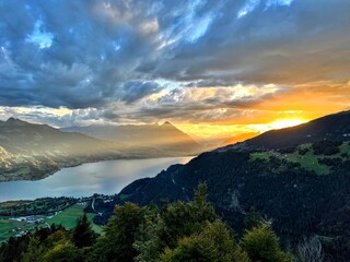 Sunset in the mountains, Interlaken, Switzerland