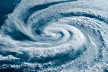 Deurstickers Orkaan vanuit de ruimte. De atmosferische cycloon. Elementen van deze afbeelding geleverd door NASA © Viks_jin