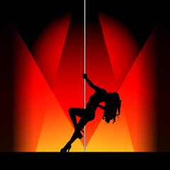 Pole dancer silhouette
