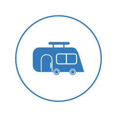 Camping outdoor travel caravan icon | Circle version icon |
