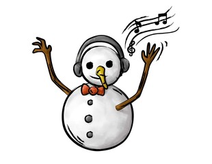 Baby Snowman like music – funny snowman mascot for new year