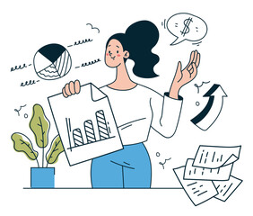 Business office work people teamwork corporate success abstract concept. Graphic design cartoon illustration
