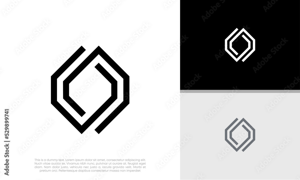 Wall mural innovative high tech logo template. template label for blockchain technology. technology logo.