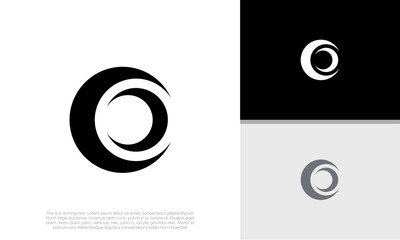Innovative high tech logo template. Template label for blockchain technology. Technology Logo. Initials O logo design.	