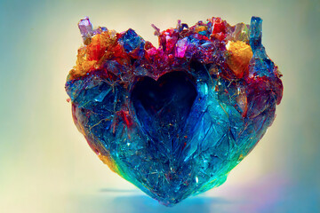 crystalline colorful heart