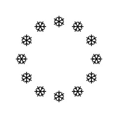 Round frame made of snowflakes. vector eps10. - 529900917