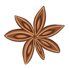 Star anise digital illustration. Christmas decoraton. Christmas spises.