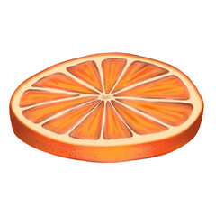 Bright orange slice digital illustration. Christmas decoration.