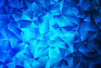 Fototapeta premium Dark BLUE vector texture with triangular style.