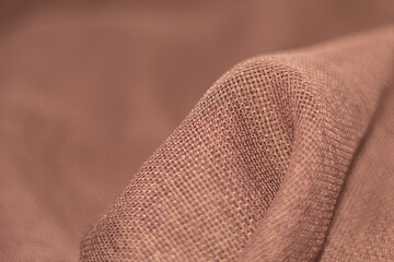 Close-up texture, Brown fabric, Background. Fabric structure, canvas background