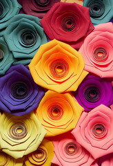 Paper roses flowers texture