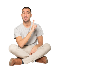 Haughty young man making a contemptuous gesture